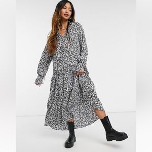 Midi tiered smock dress-vintage floral